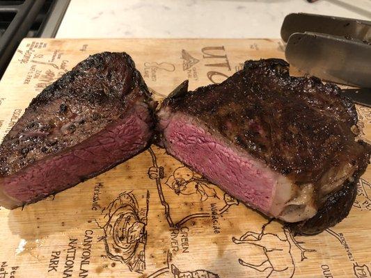 2 inch thick New York steak. Ask the owner for directions. With his help I was able to perfectly cook this.