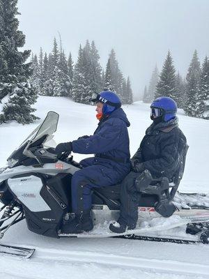 Sleds had heated handle bars front and back.