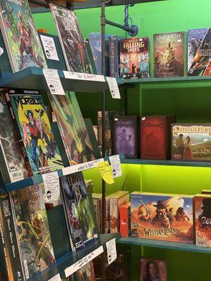 Shelves of comics