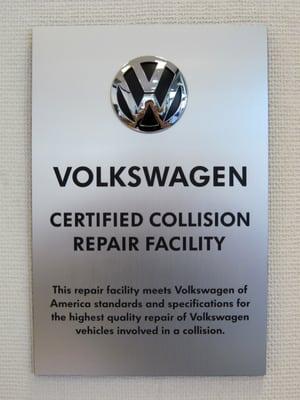 Niello Collision Center is a Volkswagen Certified Collision Repair Facility.