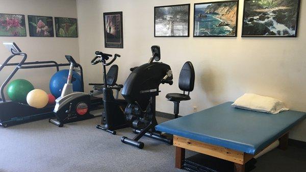 Inside Ocean Physical Therapy's facility in Pacific Beach, San Diego.