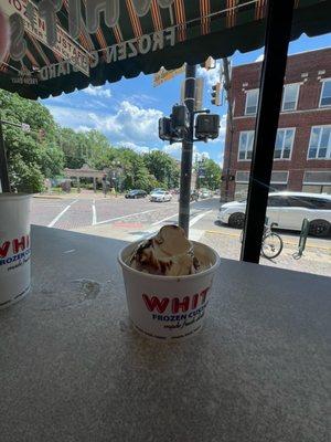 affogato of vanilla custard with espresso