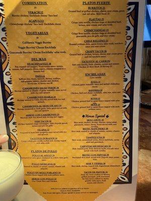 Hacienda menu