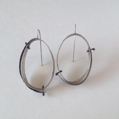 Oxidized sterling silver earrings.