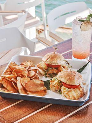 Grouper sliders and chips served at Little Limon.