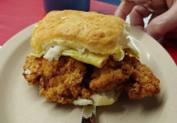 Tenderloin biscuit with egg