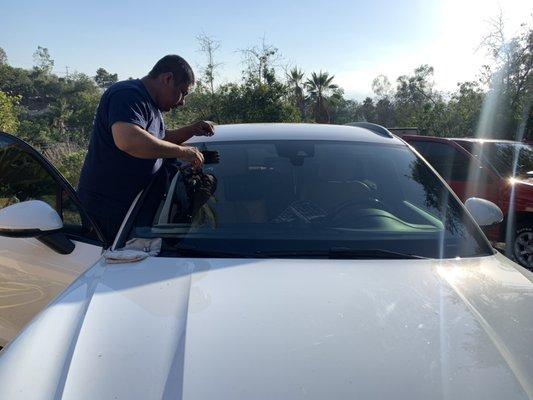 Chip repair on a Porsche Cayenne 2015