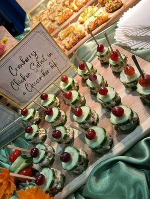 Cranberry Chicken Salad in a Cucumber Bite