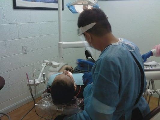 My son getting his upper wisdom teeth pulled, quick and easy is how I would describe our day at Dr. Wong's office