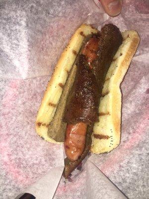 Terry's Sheep dog, hot dog wrapped in gyro meat