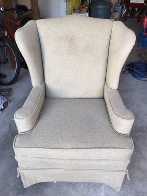 After shot of the chair with the problem spot on the head rest area significantly reduced