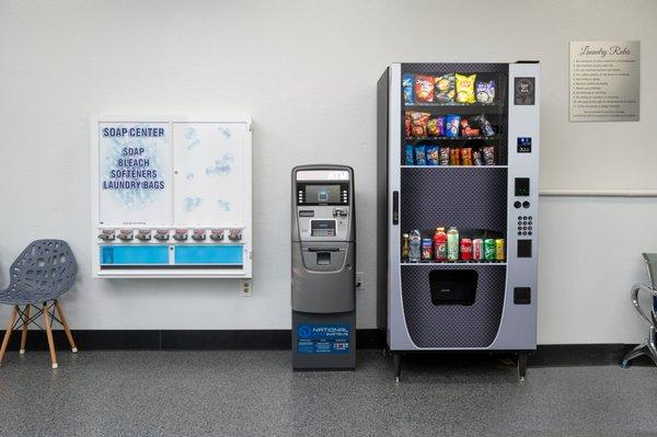 For your convenience, Sage offers an ATM and a brand new vending machine with snacks and drinks.