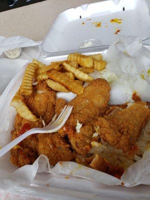 Whiting and Shrimp dinner.