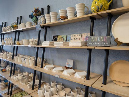 Pick your pottery for painting shelf