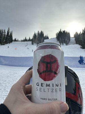 Drink overlooking the slopes