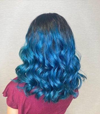 Blue balayage