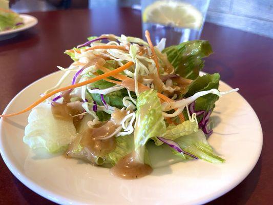 Salad came with lunch was so refreshing, the peanut flavored dressing was really good (09/24)