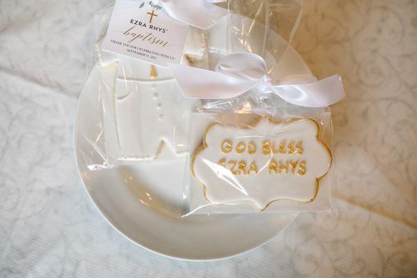 Baptism Iced Shortbread Cookie Favors (Tyler Vu Photography)