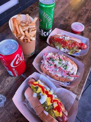 Hotdogs and the lobsters roll