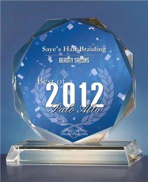 Saye's Hair Braiding has been selected for the 2012 Best of Palo Alto Awards in the Beauty Salons category by the Palo Alto Awar