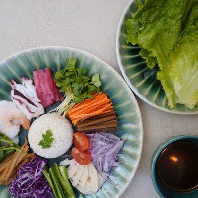 Seafood Khao Yum Lettuce Wrap