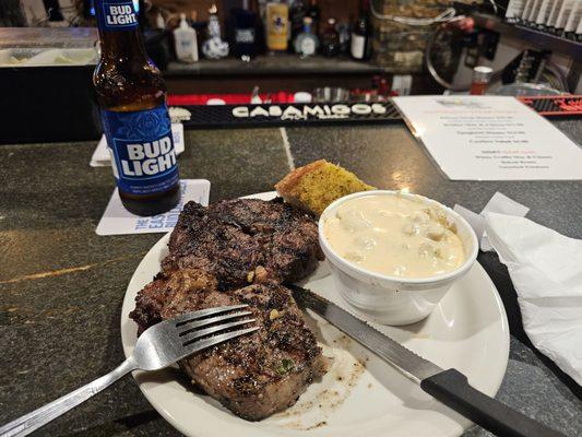 Wednesday night steak dinner for $35. Can't beat it!