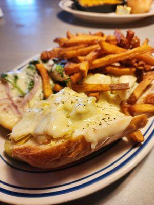 Spinach artichoke sandwich