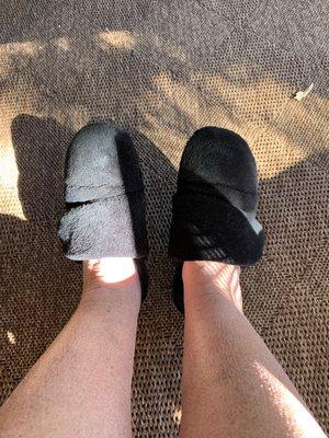 The most comfortable slippers with support and grip !  You can also where these outside!!