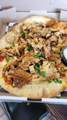 Oyster mushrooms on a pizza