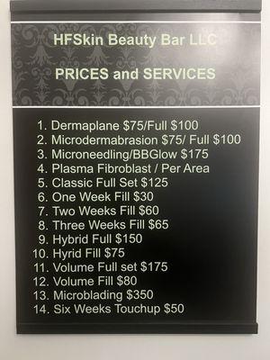 Price list