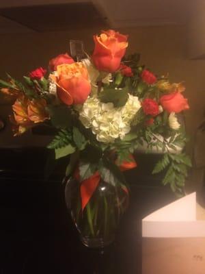 The gorgeous arrangement that Eleanor put together!