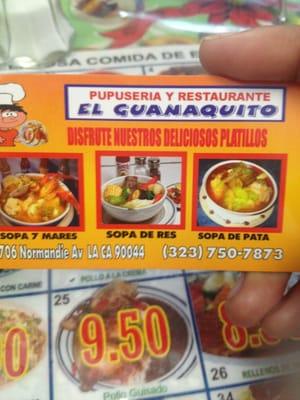 Guanaquito buisness card