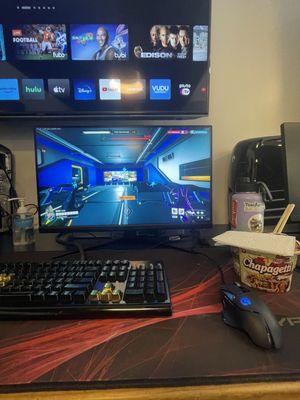 Snacking on some noodles while playing my fave games