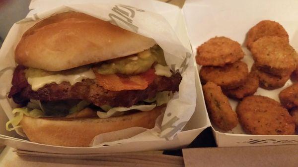 Guacamole Bacon Angus Thickburger w/ fried zucchini