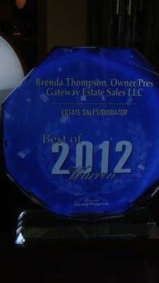 2012 Best of Warren Award for Estate Sales & Liquidations