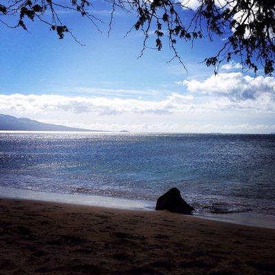 View of the water from the sand