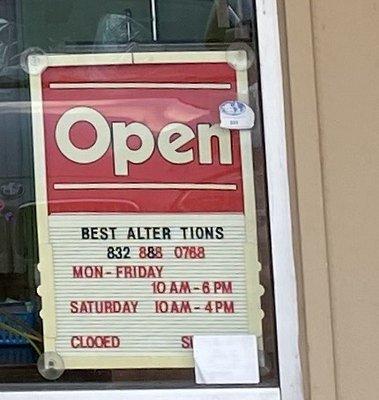 Open hours