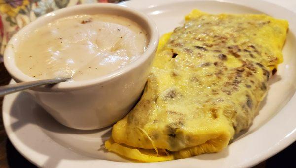 Meat lovers omelet with side of gravy