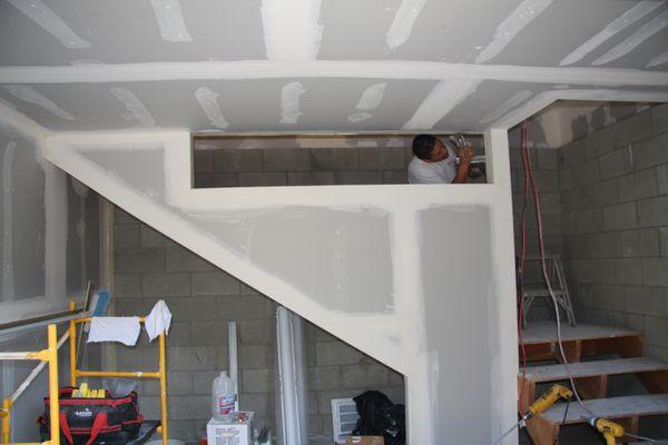 Working on this stairway. Construction job that included painting!