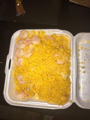 Shrimp fried rice no peas and carrots