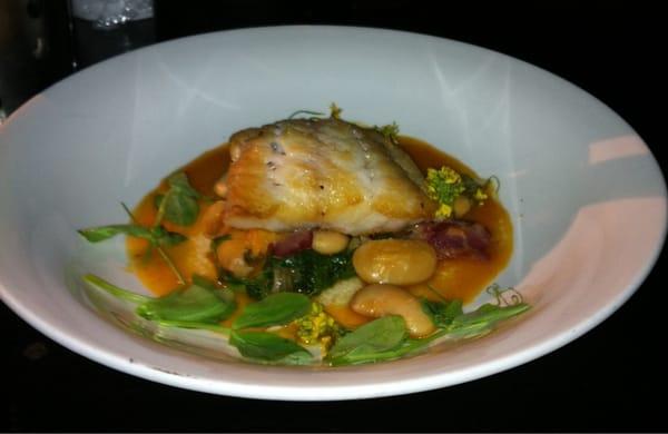 Special night: Seoul patch vs. reform club! Rock cod, braised Kimchi beans, ham hock, ginger.