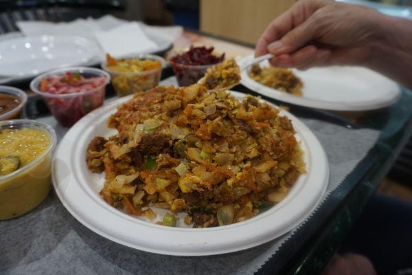 Mutton (goat) kottu roti.