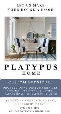 Offering every day professional design services, custom furniture, extensive accessory selection, & more!