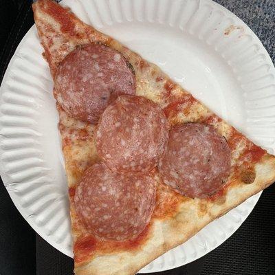 Bob's thin crust pizza slice