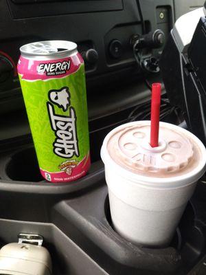 Ghost and a candy bar light protein shake.