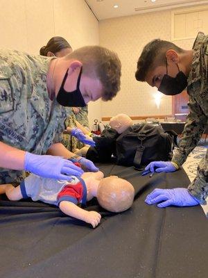 Sea Cadets learning infant CPR and First Aid.
 www.prevent4life.com