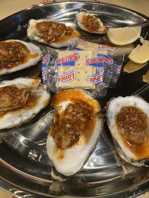 Steamed oysters, yum!