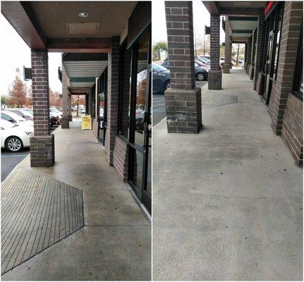 Concrete cleaning for a shopping center in Elmwood (Harahan).