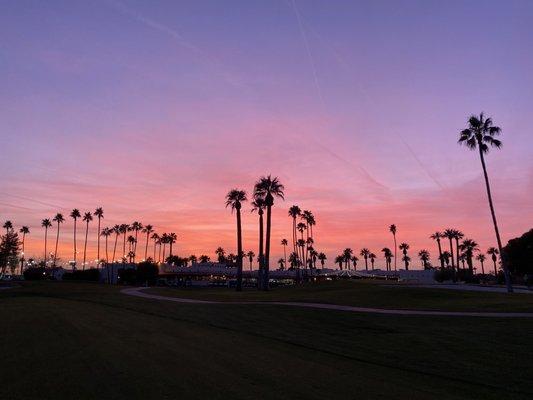 Great view from Hole 18 on the Gold Course