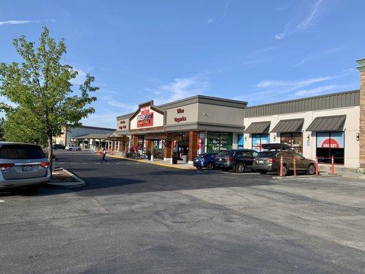 The store from the parking lot.